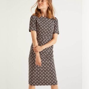 Boden Black and White Midi Dress